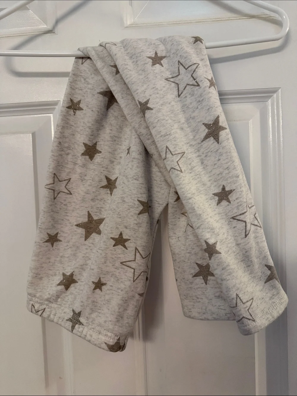 OshKosh B'gosh Cream fleece legging pants with Gold Star Print
